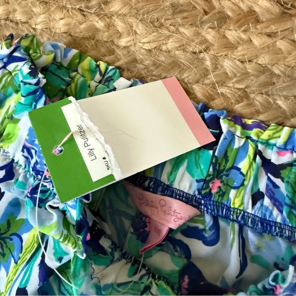 NEW Lilly Pulitzer XXS Green & Blue Rays Tropical Beachy Printed Skirt - Picture 3 of 7